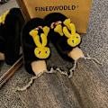 Miniatyrbilde 3 av 4: Morsomme par søte ande bomullsslippers vinter student sklisikre varme dyre plysj hjemmesko plysj slippers kvinners utendørssko 24,5 cm