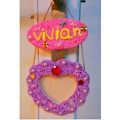 Miniatyrbild 4 av 5: 2 st DIY Blommor trä fotoram vit embryo super lätt lera snöflinga lera fotoram form
