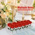 Miniatyrbillede 3 af 3: Transparent akryl vase med rektangulært blomstercenter til spisebordet