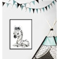 Miniatyrbild 5 av 5: Parti med 4 affischer Barnrum - A4 Tiger & Zebra Giraff Format, Pojk- & Flickdekor, 2130cm.