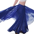Miniatyrbillede 1 af 5: Skørt Længde 85cm Juvel Blå Mavedans Skørt Mavedans Kostume Damer Chiffon Stor Swing Lang Skørt Festival Tøj