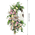 Miniatyrbild 4 av 5: Påskkrans för ytterdörr, kaninhusskylt i trä, påskkanin, påskhängande dörrskylt, dekoration, blomsterkrans för påsk, väggfönsterdekoration