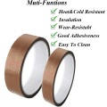 Miniatyrbilde 2 av 4: 2-pakning høytemperaturteip, PTFE-teip, Teflon-teip, PTFE-belagt glassfiberteip, 25 mm * 10 m