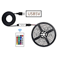 Miniatyrbilde 2 av 4: LED 5M RVB LED Lysstripe LED Band Kontrollert av Bluetooth App Fjernkontroll Flerfarget Lys Eventyr Dimmbar med Musikk er egnet for ho