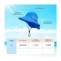 Miniatyrbilde 4 av 5: (Blå) Solskjermhatter for barn, nakkebeskyttelseshatter for jenter og gutter, fiskerhatter for barn, pustende strandhatter, sommerhatter for småbarn
