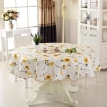 Miniatyrbilde 4 av 5: 150cm Rundt Hotellduk Rent Farge Restaurant Duk Polyester Stoff Duk Hjem Middagsbord Duk, Vaskbar Borddekke for Brud Sh