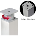 Miniatyrbilde 4 av 5: Justerbare møbelben, 4 stk skapben 50mm justerbar høyde 0-20mm aluminiumslegering bordben for skrivebord, sofa og DIY-møbler