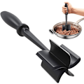 Miniatyrbillede 1 af 5: 5-bladet kødhakker - Køkkenspatel - Hakket kødmaskine - Til hakket hamburger og hakket oksekød - Non-stick køkkenredskaber (sort)