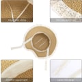 Miniatyrbilde 5 av 5: Jentesolhatt Barn Sommer Halmhatter og Liten Veske Sett med Blonder Trim for Strand Reise Fotturer