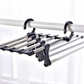 Miniatyrbillede 5 af 5: 2 stk. bukseophæng, pladsbesparende bøjle, multifunktionel bukseophæng i rustfrit stål, sammenklappelig, skridsikker jeansholder til jeans, bukser, T