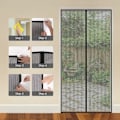 Pikkukuva 4 / 5: Musta hyttysverkko magneettiovella 100x220cm Hyönteissuoja teipillä Automaattinen sulkeutuminen Erittäin hieno verkko Helppo asennus työkalu lapsille ja lemmikeille