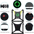Miniatyrbillede 5 af 5: LED cykelvest, LED-refleksvest med retningsindikator - Fjernbetjening, retningslys, USB-genopladelig, nem installation for cykelsikkerhed
