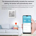Miniatyrbild 4 av 4: Intelligent temperatur- och fuktighetssensor - Termometer och trådlös wifi-hygrometer för hemmet, kontrollerad via Alexa-appen