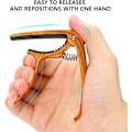 Miniatyrbilde 2 av 5: Mørkt tre - 1 stk legering gitar capo egnet for 6 strengers folkegitarer, akustiske og elektriske gitarer, ukulele, mandolin og banjo gitar capo