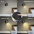 Miniatyrbillede 4 af 5: Indendørs væglampe, LED Touch væglampe med USB-ladeport, Touch-kontrol, 3 lysniveauer, 3 roterende temperaturer, 360° sengelampe til soveværelse 1 rum