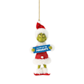 Miniatyrbilde 1 av 3: Grinchs julepynt, 2023 juleferie Thanksgiving trepynt i tre, morsom grønn Grinchs juledekorasjon for hjemmet julefest