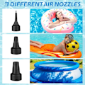 Miniatyrbilde 4 av 4: Elektrisk Luftpumpe Inflator Deflator, 240V/130W Inflator, med 3 Dyser Høy Effekt Padlepumpe for Luftmadrass, Oppblåsbare Madrasser, Plaskebasseng,