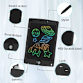 Miniatyrbillede 4 af 5: Farverig LCD-skrivetablet, 8,5 tommer tegnebræt, grafiktablet, nøglelås, håndskrift, doodle-tegneblok, børnelegetøj, gaver til drenge og piger