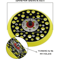 Pikkukuva 4 / 5: 125mm 5 tuuman tukilevy Yhteensopiva Mirka Ceros/Deros 44 reiän 5/16 kierteellä varustetun hiomakoneen kanssa, tarrakiinnitys, sähkötyökalutarvikkeet