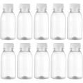 Miniatyrbild 1 av 5: 10 st 250 ml mjölkflaskor med lockjugs transparenta burkar plast juiceflaskor behållare för fester hem utomhus resor