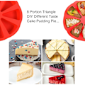 Miniatyrbillede 3 af 5: Trekantet pizzaskive kage bageforme 8 hulrum silikoneform non-stick silikone kageform kageform rød Mo muffinform
