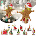 Miniatyrbilde 2 av 3: Grinchs julepynt, 2023 juleferie Thanksgiving trepynt i tre, morsom grønn Grinchs juledekorasjon for hjemmet julefest