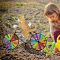 Miniatyrbillede 4 af 5: Dyreformet vindmølle, sød vindmølle på en cykel, vindmølle til kat, have, græsplæne, gårdhave, strand, strand