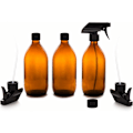 Miniatyrbillede 2 af 3: Sprayflasker - Glas - Rav - Premium - 500 ml med fin spraytrigger Genanvendelige flasker - Sæt med 3