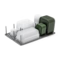 Miniatyrbilde 3 av 4: Organisator for skap, hyller og kjøkkenskuffer, justerbart oppbevaringssystem for matbeholdere, gryter, lokk og mer (1 stk)