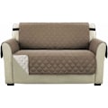 Miniatyrbillede 1 af 5: Vendbar dobbeltsidet betræk til quiltet sofa, Ekstra, Blød luksus, med vand med elastiske fastgørelsesstropper, (2-personers sofa, taupe)