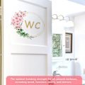 Miniatyrbild 3 av 5: Dörrdekal Badrum Toalett Badrum Blommor WC WC-dekaler Badrum Väggdekoration Självhäftande Väggdekaler