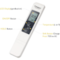 Miniatyrbillede 2 af 5: (Blå) Vandkvalitetsmåler TDS PH EC Temperatur 4 i 1 Digital tester sæt med LCD Test Pool skærm, Akvarium