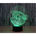 Miniatyrbillede 2 af 5: 3D natlampe Touch switch skrivebordslampe (3D Mario natlampe), 7 farveskiftende lys, med akrylplade, ABS-base og USB-kabel