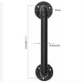 Miniatyrbilde 2 av 4: Set med 2 industrielle rør dørhåndtak, gripehåndtak, låvedørhåndtak, antikk rustikk støpejern for rampe, svart, 30 cm lang (S(25D,27L), svart)