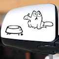 Pikkukuva 5 / 5: Kissa ja kulho -autotarra, useita värejä
