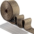 Miniatyrbillede 1 af 5: 50mm titanium magma termisk isoleringsstrimmel keramik 10m + 10 clips af 30cm rustfrit stål til manifold tuyeau