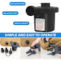 Miniatyrbilde 2 av 4: Elektrisk Luftpumpe Inflator Deflator, 240V/130W Inflator, med 3 Dyser Høy Effekt Padlepumpe for Luftmadrass, Oppblåsbare Madrasser, Plaskebasseng,