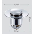 Miniatyrbilde 3 av 5: Set med 2 vaskepropper, universell pop-up vaskepropp, badekarpropp, vaskepropp for kjøkken og bad [for 32-40 mm hull