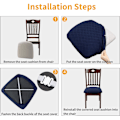Miniatyrbilde 3 av 4: Set med 4 Jacquard-pregede stolsetertrekk Stretch setetrekk for spisestue kontor hotell bryllup