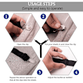 Miniatyrbilde 3 av 5: Lakenstrammere - Elastiske stropper justerbare for laken til dobbeltseng, queen size, king size, enkeltseng, 6-veis kryssklips, stroppebånd, runde madrasser