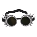 Pikkukuva 1 / 5: Ultra Silver tip tehty Old Silver Glasses Steampunk -lasit Miesten Web -lasit Victoria punk Hitsaus cosplay -lasit Goth Country niitit pyöreät lasit