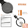 Miniatyrbillede 5 af 5: 1-pak Retractible nøglering, multiværktøj karabinhage badgeholder, sort