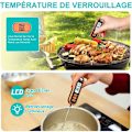 Miniatyrbild 4 av 5: Vattentäta termometrar för kök, Cuison termometer med låsfunktion och 14,2 cm sond, LCD-skärm, hög precision för matlagning, kött, socker, grillning, st