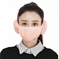 Miniatyrbillede 1 af 4: 2 stk. Vinter Fleece Plys Varm Maske Støv-tæt Kulde-bevis Ridning Ørevarmer To-i-én Ørevarmer Udendørs Dæmper Øre-hætte（Korallerød）
