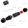 Miniatyrbillede 3 af 5: 5 STK 3 Kerner Vandtæt Udendørs Elektrisk Stikforbindelsesboks IP68 Forbindelsesboks til Kabeldiameter 6mm - 12mm Sort