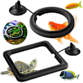 Miniatyrbillede 1 af 5: 2 stk. fiskefoderingsringe (sort, rund og firkantet), fiskefoder Aquarium fiske- og skildpaddetank tilbehør madfoderingsringe
