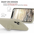 Miniatyrbild 3 av 5: Vit. Passar till Apple 12 Pro Max 6.7'' Skyddande Silikonfodral med Ring 360° Roterande Hållare för Apple - Magnetiskt Stativ för Apple