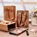 Miniatyrbilde 4 av 5: 20 stk Små kraft brune papirposer Terminalposer transportposer med 16 x 12cm håndtak for bursdag, bryllup, teselskap og feiringer av cel