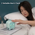 Miniatyrbilde 3 av 5: Digital vekkerklokke for soverom, nattlys for barn, med termometer, dobbel alarm, stemmestyringsskjerm, 12/24 timers repetisjon, fin Dinosaur al