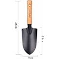 Miniatyrbilde 2 av 4: 2 stk hageoverføringsspade i karbonstål, skalerende spade, plantespade, minihagespade med treskaft for planting og omplanting av ormer